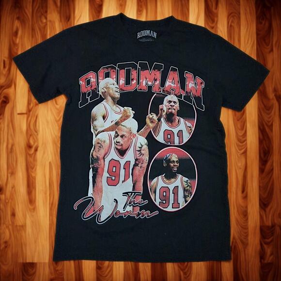 Dennis Rodman Chicago Bulls The Worm T-Shirt Men’s Large 90s Style NBA Graphic - Picture 1 of 7
